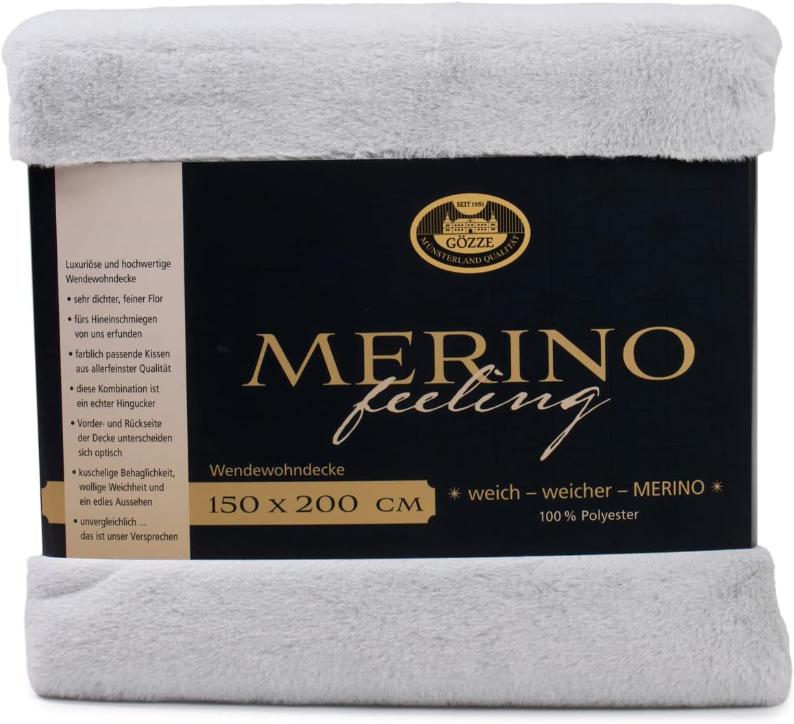 Gözze - Pătură confortabilă, Reversibilă, Densitate mare 600 G/M², 150 X 200 Cm - Verde închis Paturi si Cuverturi Besuche den Gözze-Store argint 150 X 200 Cm