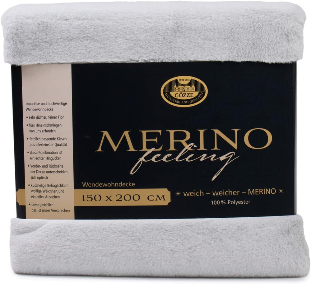 Gözze - Pătură confortabilă, Reversibilă, Densitate mare 600 G/M², 150 X 200 Cm - Verde închis Paturi si Cuverturi Besuche den Gözze-Store argint 150 X 200 Cm