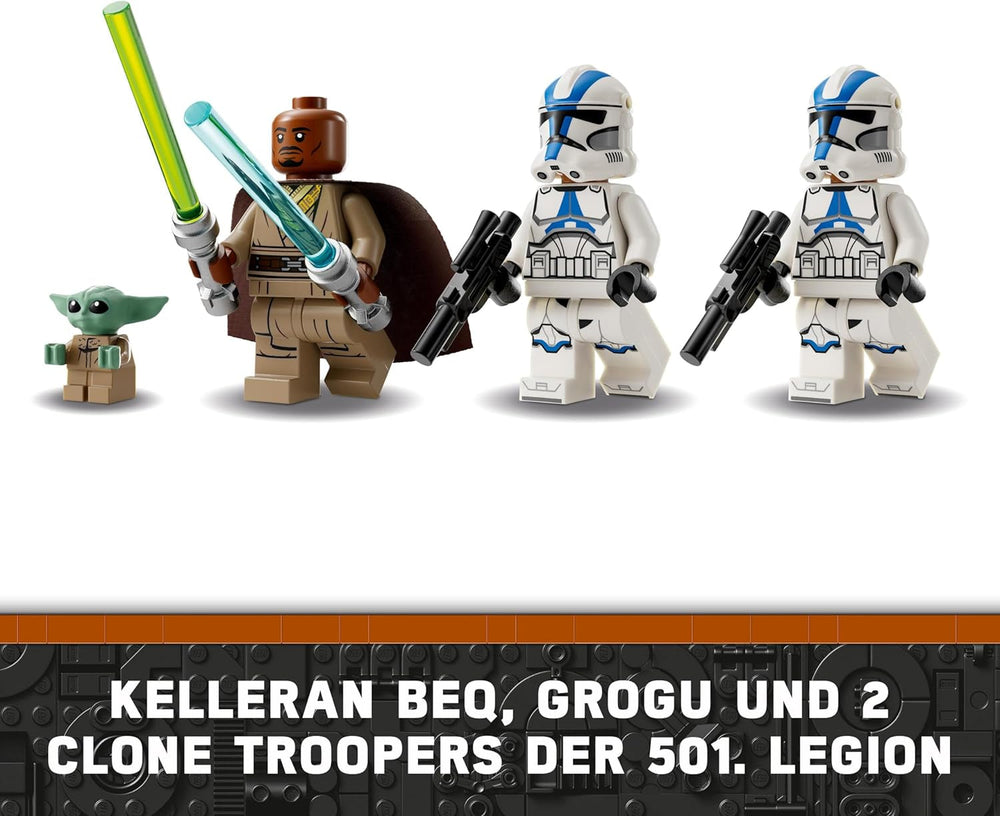 LEGO Star Wars Fuga con lo Speeder BARC, il set Mandalorian, bicicletta giocattolo con sidecar, include i personaggi Kelleran Beq e Grogu, regalo per ragazzi e ragazze a partire da 8 anni 75378 Set di costruzione Beuche den LEGO-Store