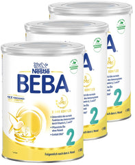 BEBA 2 - Latte di proseguimento dopo 6 mesi, con complesso 5 HMO, contenuto proteico adatto all'età, senza lattosio, senza olio di palma, senza olio di pesce, alimenti per l'infanzia, latte in polvere per bambini, confezione da 3 (3 x 800 g)