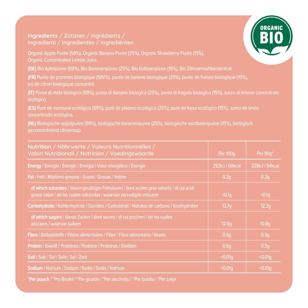 Mama Bear, purea biologica di diversi frutti, set 6 x 90 grammi Mamma e Bambino Naty Shop