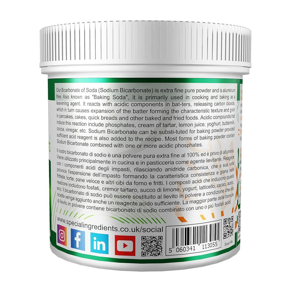 Ingredienti speciali Natriumbikarbonat - Premium Qualität Extra Fine Powder, Vegan, Gvo-Frei, Glutenfrei - Recycelbarer Behälter Kitchen Naty Shop
