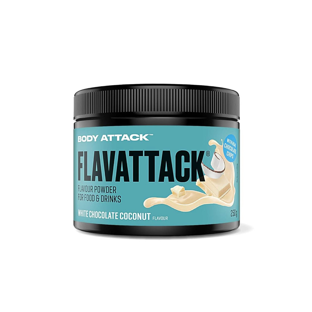Body Attack Flavattack®, Double Choc Brownie, 250G / 83 porzioni Gusti Naty Shop 250 grammi Cioccolato bianco e cocco