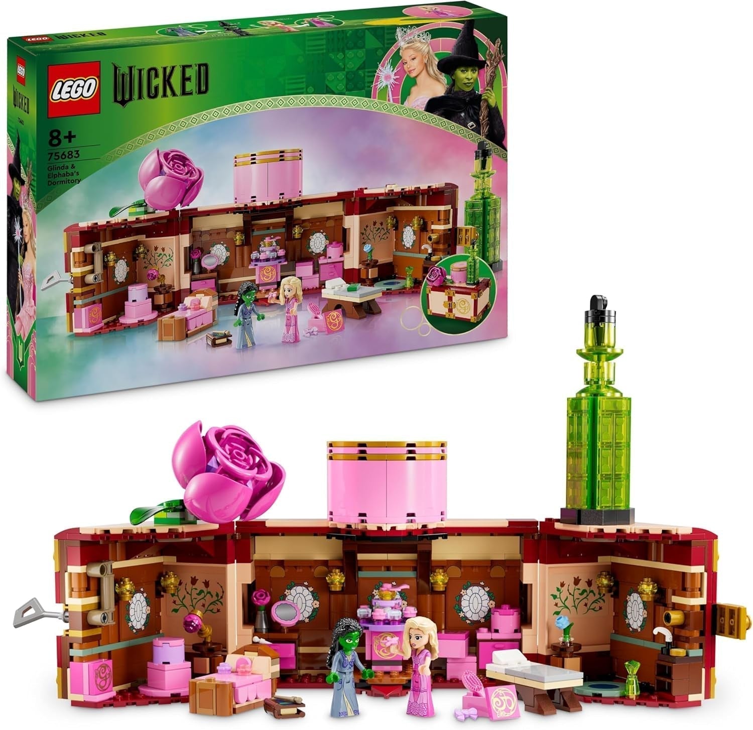 La camera da letto di LEGO Wicked Glinda ed Elphaba - Casa delle bambole con mini-doll da 2 Oz, fantastici accessori tra cui fiori e abiti - Giocattolo creativo per ragazze dagli 8 anni in su e fan - 75683 Set da costruzione Besuche den LEGO-Store Titolo predefinito