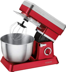 Bomann KM 398 CB Küchenmaschine, 8 Geschwindigkeitsstufen (0/1/2/3/4/5/6 + Puls), 6,3 litri Edelstahlschüssel per max. 3–3,5 Kg Teigzubereitung, 1200 Watt, Rot Madre e bambino Naty Shop
