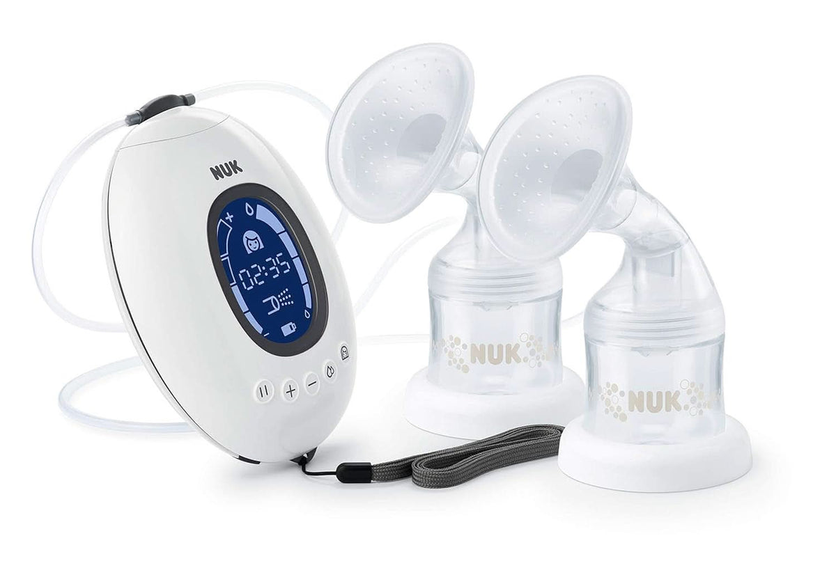 Tiralatte elettrico doppio NUK Nature Sense | Con batteria, display LCD 2X contenitori per latte materno da 150 ml Accessori Alimentazione e Allattamento Bebe Naty Shop Tiralatte doppio
