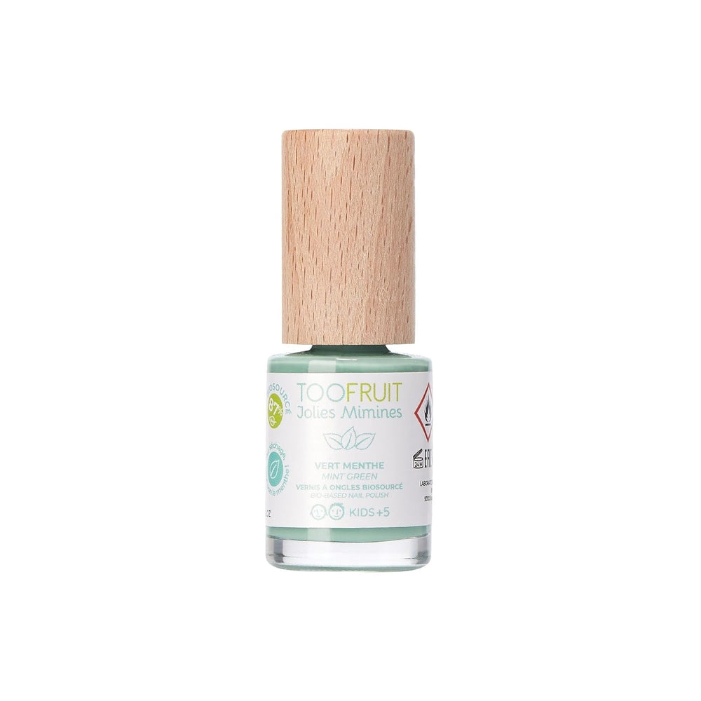 TOOFRUIT Smalto per unghie alla menta per bambini - A base d'acqua, rimovibile, senza solventi, non tossico e sicuro, 100% vegano, 10 ml