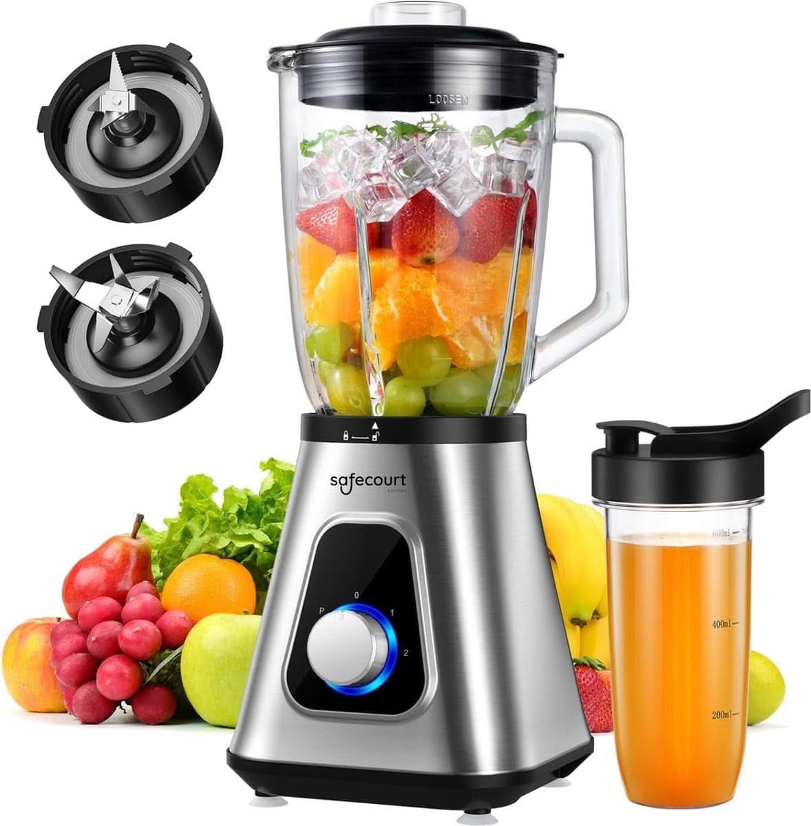 Safecourt Kitchen - Frullatore - Frullatore sportivo - 1000 Watt - To Go Beker - Smoothie Maker Kitchen Naty Shop