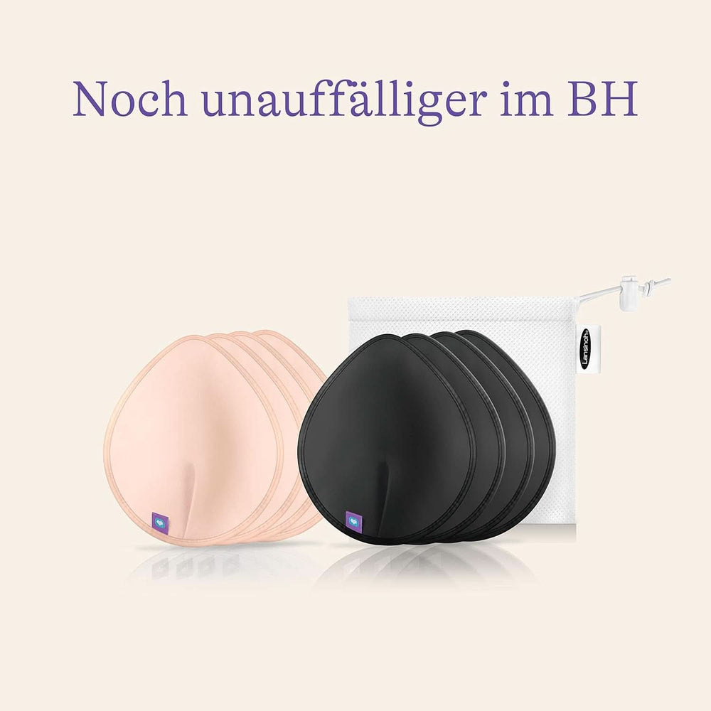 Lansinoh Waschbare Stilleinlagen Hellrosa & Schwarz - 8 Stück Inkl. Wäschenetz - Ultrasaugfähig, Superweich Und Wiederverwendbar Accessori Alimentazione e Allattamento Bebe Naty Shop
