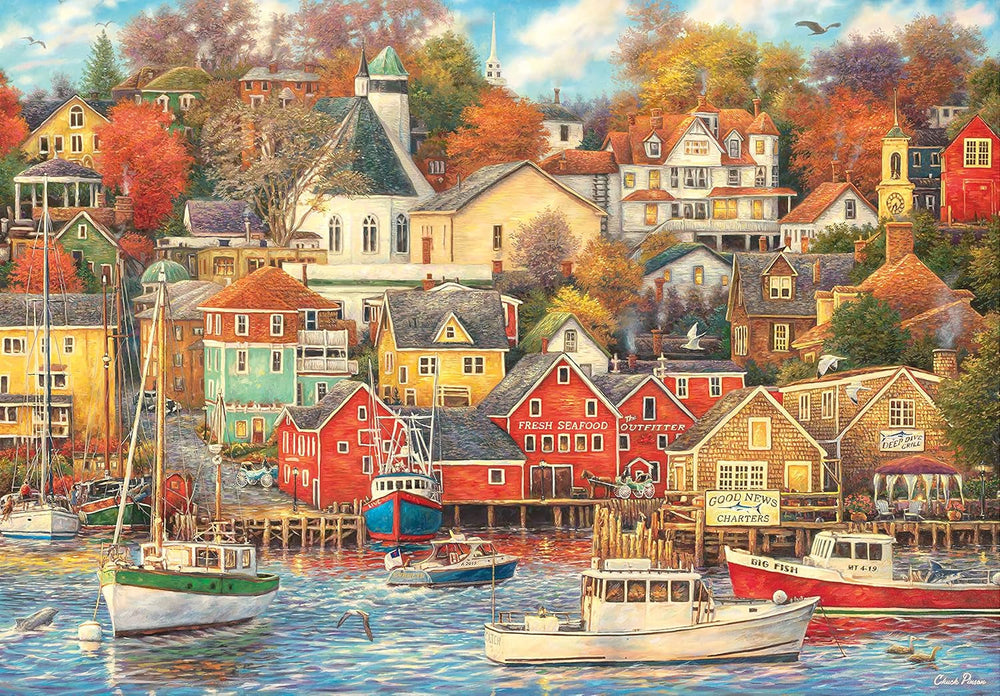 Clementoni - 31685 Collection Puzzle - Good Times Harbor - Puzzle 1500 piese de la 14 ani, puzzle pentru adulti cu obiecte ascunse, joc de indemanare pentru intreaga familie, mediu Puzzle Naty Shop