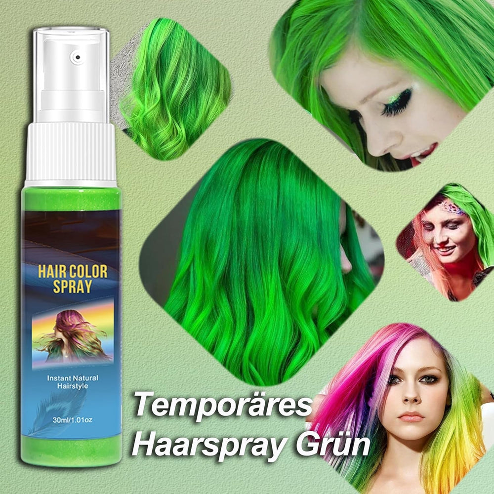 Hairspray Colour - 30ml Spray temporar de culoare pentru păr verde, vopsea de păr naturală Spray temporar de culoare pentru păr, vopsea de păr lavabilă pentru păr pentru petrecere Cosplay Halloween (verde) Vopsea pentru par Naty Shop
