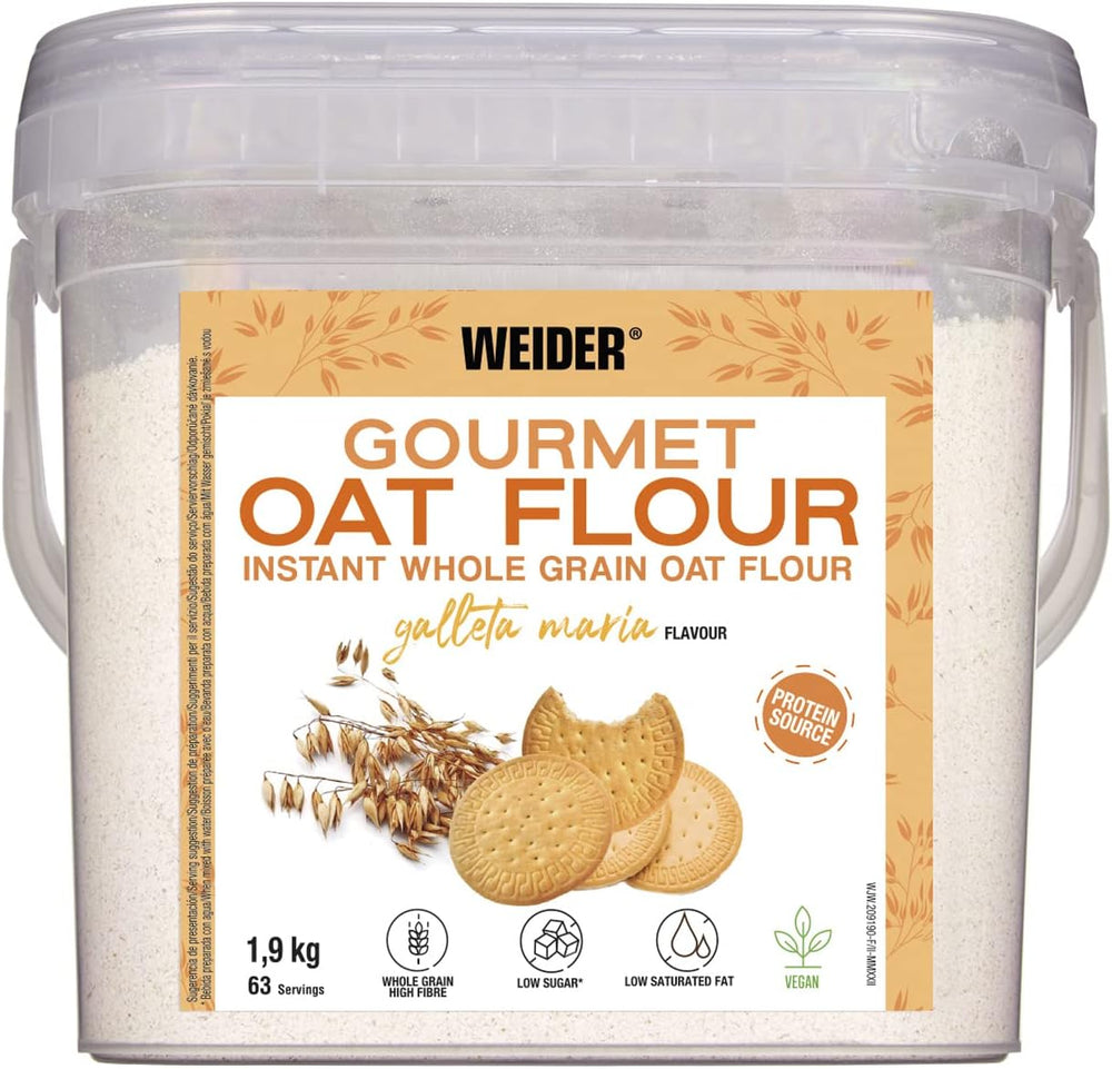 Weider Gourmet Farina d'Avena (1,9 kg) gusto brownie. Farina d'avena integrale. Fonte proteica a basso contenuto di zuccheri.