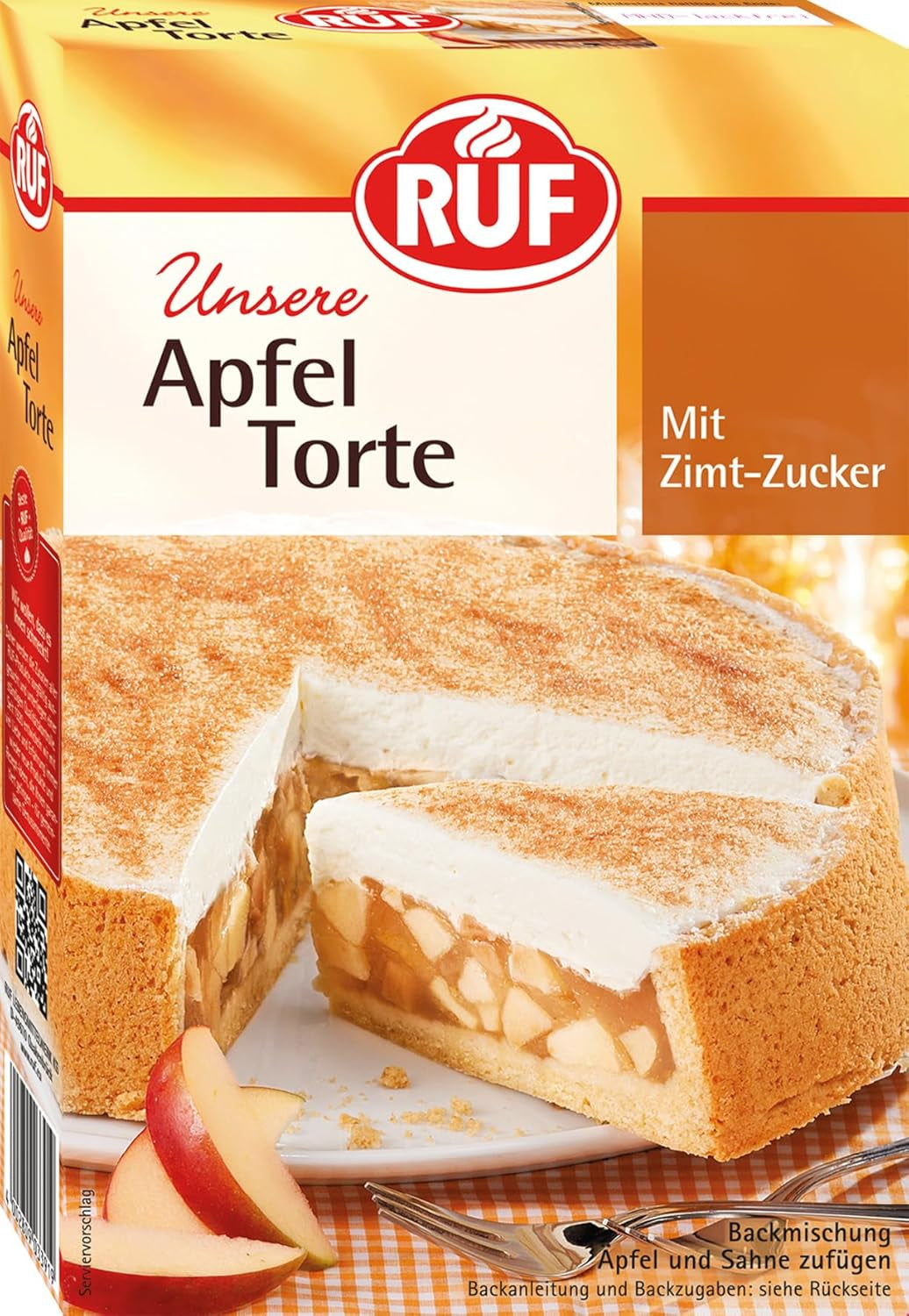 Torta Di Apfel RUF, Backmischung Für Eine Apfel-Torte Con Crema Di Sahne E Zimt-Zucker, Torta Di Apfel-Zimt, Vegan Naty Shop Torta Di Apfel 500 G
