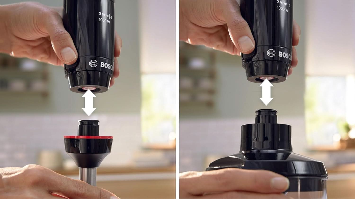 Robot da cucina Bosch Ergomaster Serie 4, 1000 Watt, Edelstahl-Mixstab, Zerkleinerer, Mix-/Messbecher, Schwarz Kitchen Naty Shop