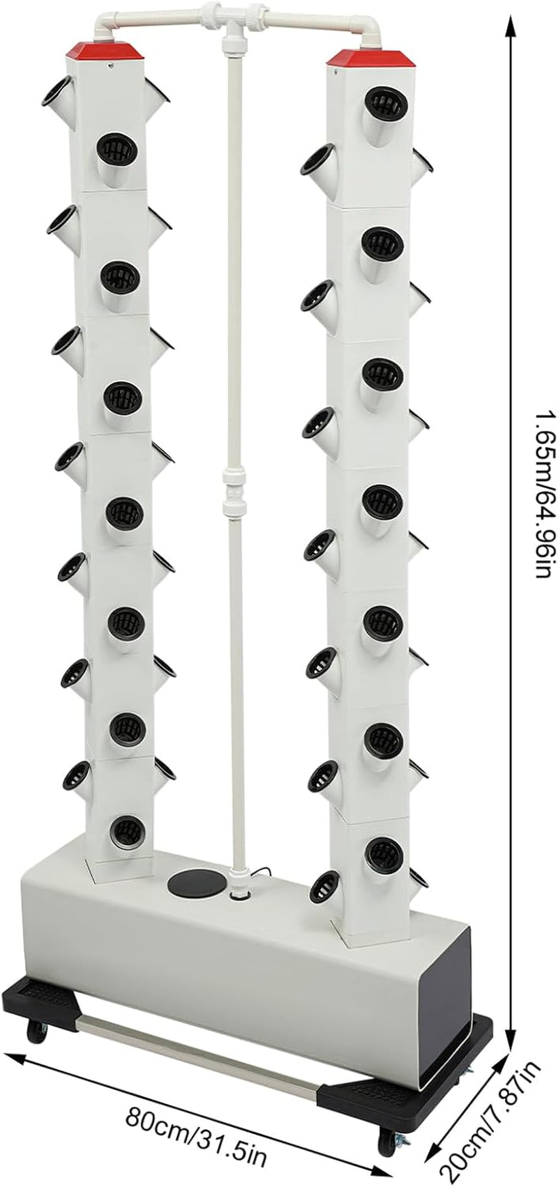 Sistema di coltivazione idroponica da 56 capsule - Torre idroponica verticale con serbatoio dell'acqua da 30 litri, Sistema di coltivazione idroponica da giardino, Kit di coltivazione aeroponica per erbe, frutta e verdura
