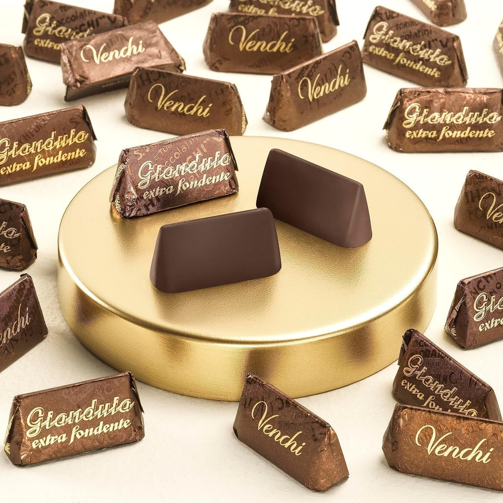 Praline di cioccolato fondente senza glutine Gianduiotti Extra Venchi sfusi 1 Kg Cioccolatini Naty Shop