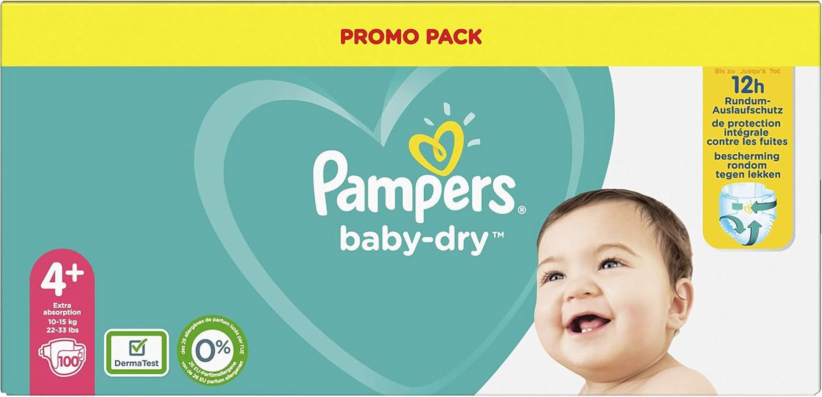 Pampers (versione classica), pannolini per neonati taglia 4+ (10-15 kg), 100 pz Mamma e Bambino Naty Shop