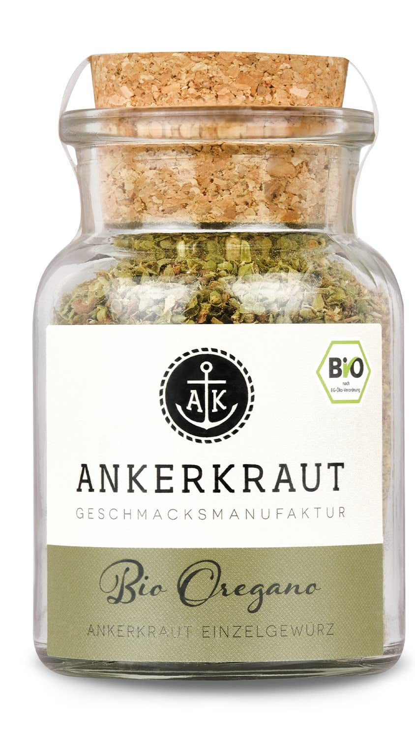 Ankerkraut BIO Origano, gerebeltes Küchen-Kraut, 15 g in vetro di sughero, Bio-Qualität zum selber Sürzen, Gewürz mediterranean Küche für Pizza & Pasta