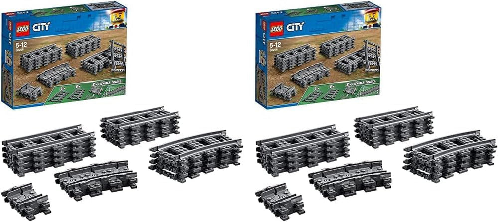 LEGO 60205 City Tracks Set di espansione da 20 pezzi per bambini Set di giocattoli per ragazzi e ragazze Set di costruzione Besuche den LEGO-Store 26X72X19Cm (confezione da 2) Singolo