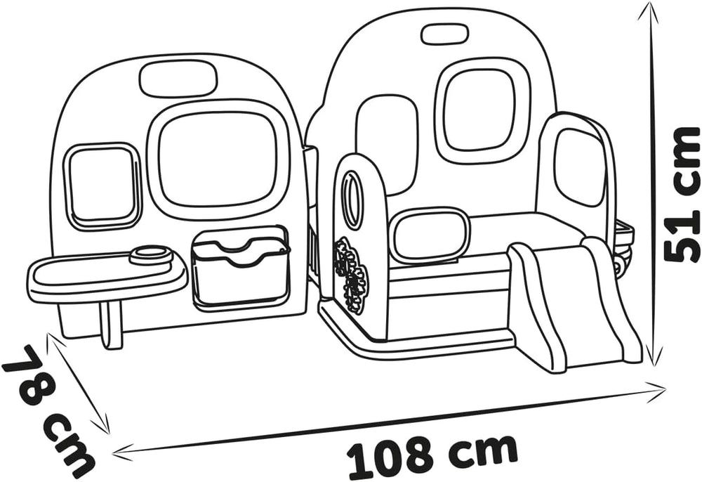 Smoby - Îngrijire bebeluși Creșă pentru păpuși - Centru de joacă pentru păpuși Creșă + Grădiniță Viața de zi cu zi - Zonă de joacă pliabilă, cu rotire la 360° - 6 accesorii - Fabricată din 90% material reciclat în Franța, de la 3 ani