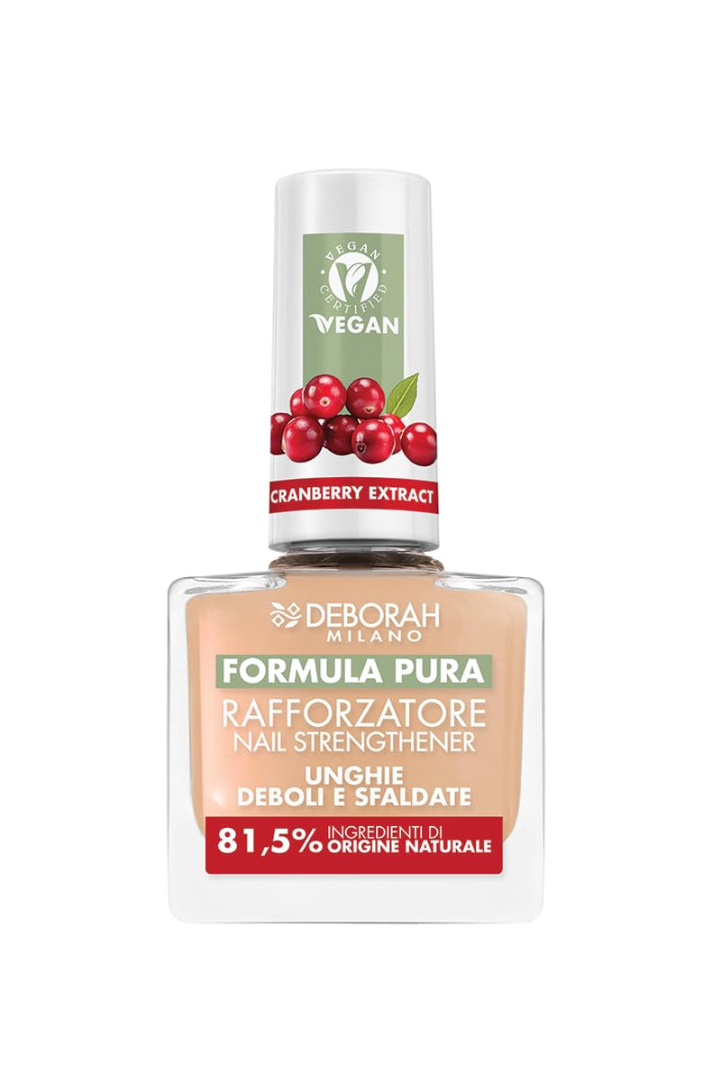 Milano Formula Pure Treatment Smalto All in One, vegano, per base e top coat, con estratto di limone, rivitalizza e riduce l'ingiallimento, 8,5 ml