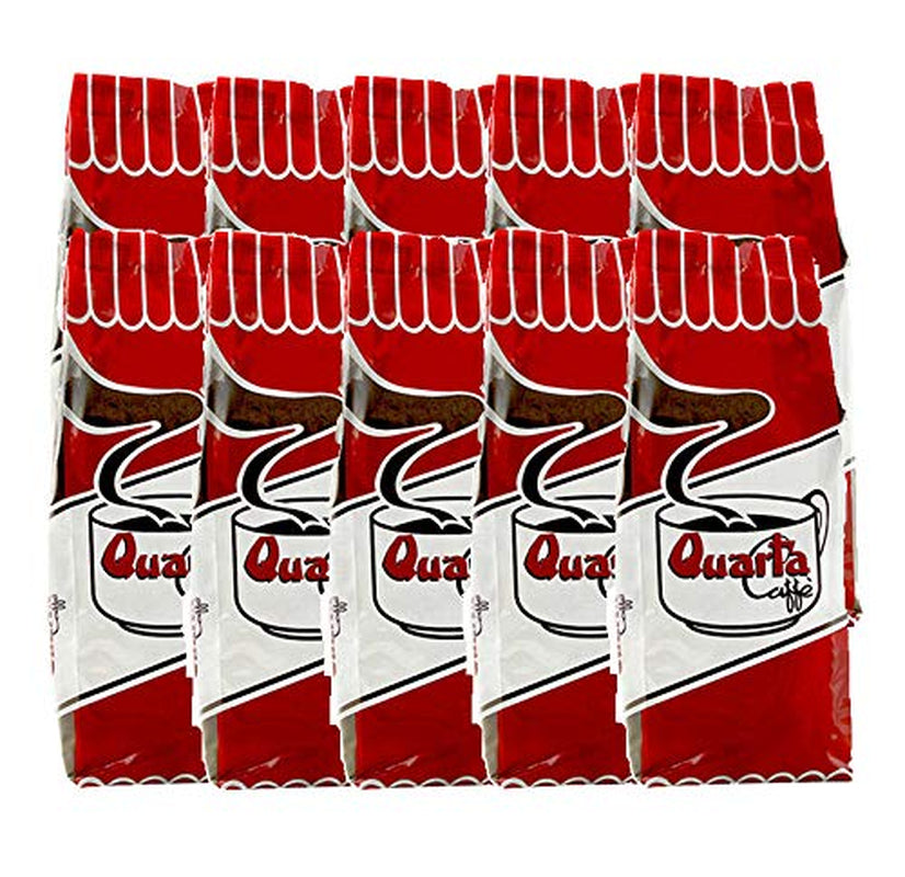 Cafea Rossa de a patra generație, măcinată – cafea arabică și robustă, 250 g, aromă puternică și intensă – 10 pachete a câte 250 g fiecare. Produsă în Apulia, Salento
