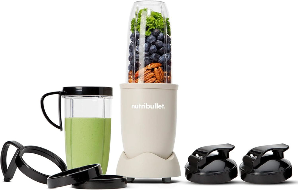 Nutribullet Pro, 900 Watt Leistung, Einfach und Schnell in Der Anwendung, Kompakt, Leicht Zu Reinigen, Mit 700 Ml Becher, Smoothiemixer, Smoothie Maker, Elektrischer Mixer, NB904B, Schwarz Mother and Child Naty Shop Matt Sand Verpackung Mit Zubehör