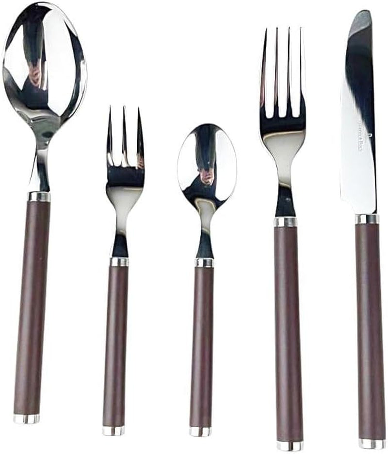Villeroy And Boch Play Posate Marrone Cioccolato, per un massimo di 6 persone, 30 pezzi, acciaio inossidabile, manico in plastica marrone Kitchen Naty Shop