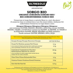 Sorgo bianco biologico, 1 kg, sgusciato, granella cruda, da coltivazione biologica in Italia, confezione ideale per la famiglia