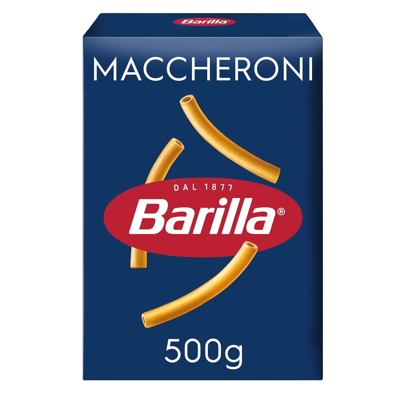 Pasta Barilla Maccheroni Classici n. 44 di grano duro di alta qualità, sempre al dente, 500g