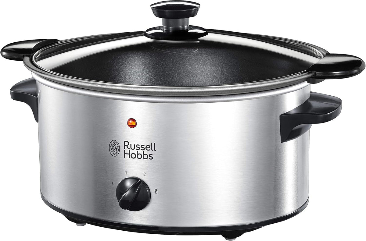Pentola a cottura lenta Russell Hobbs, antiaderente da 3,5 litri, acciaio inossidabile, 3 impostazioni di temperatura e funzione di mantenimento in caldo, pentola a cottura lenta da 160 W Naty Shop Titolo predefinito
