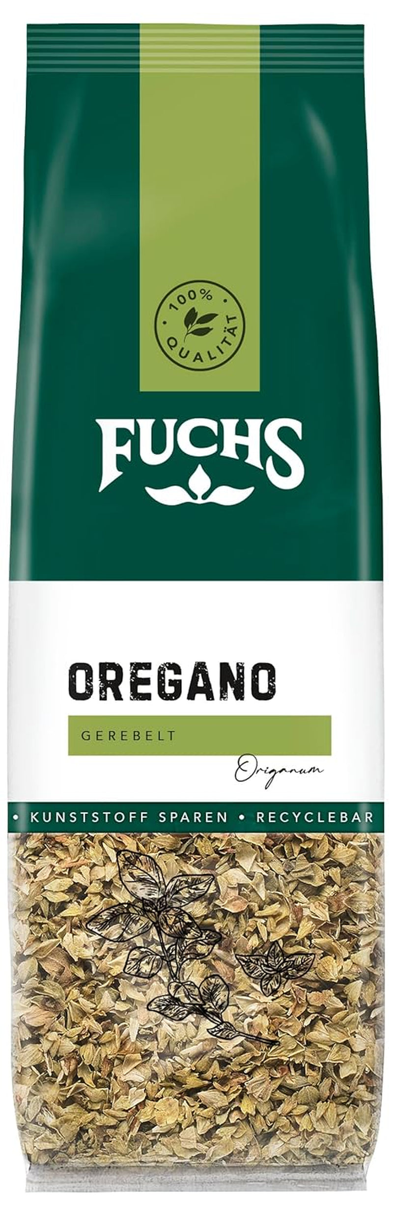 Fuchs Gewürze - Origano gerebelt im recyclebaren Nachfüllbeutel - 9 g