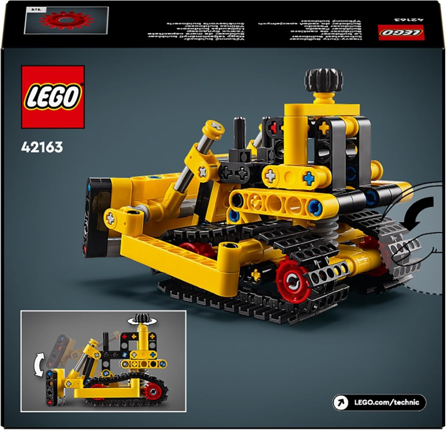 LEGO Technic Bulldozer pesante da costruzione Bulldozer giocattolo Aggiungi al tuo cantiere Giocattolo da costruzione per bambini Regalo tecnologico per ragazzi e ragazze di 7 anni 42163 Set da costruzione Acquista dal negozio LEGO