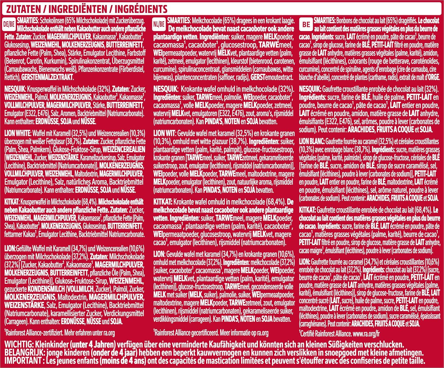 Barrette di cioccolato Nestlé Mini Mix, cinque gusti deliziosi, 19 barrette, confezione da 2 (1 x 321 g)