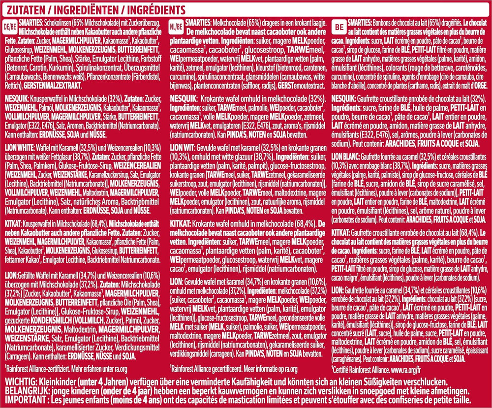 Barrette di cioccolato Nestlé Mini Mix, cinque gusti deliziosi, 19 barrette, confezione da 2 (1 x 321 g)