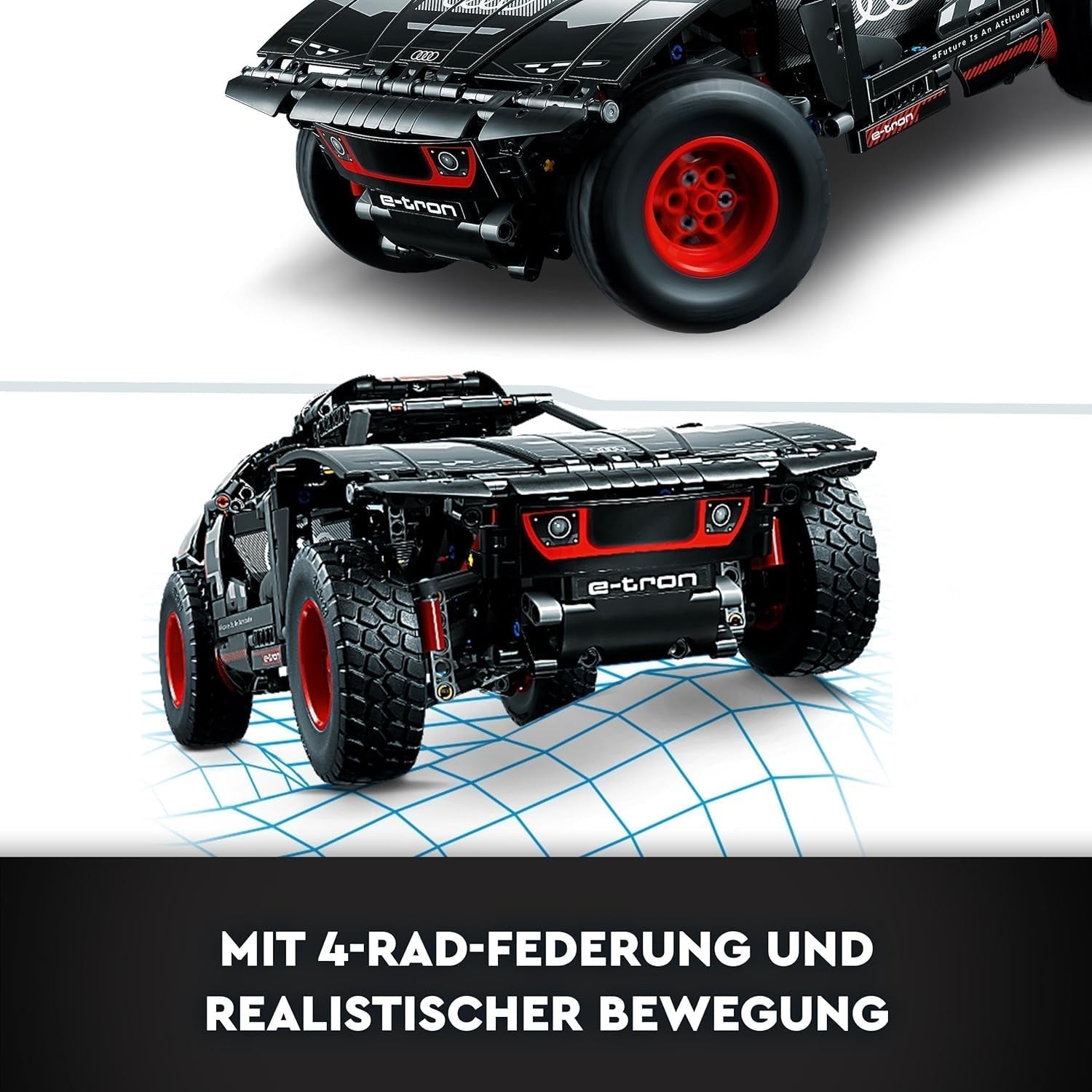 LEGO 42160 Technic Audi RS Q E-Tron, mașină de raliu controlată de la distanță, Dakar rally off-road car, RC controlat prin aplicație cu Control +, cadou pentru băieți, fete și fani de la 10 ani pentru a construi Seturi de constructie Besuche den LEGO-Store