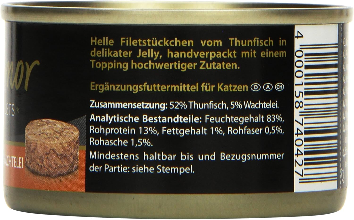 - Fileuri fine în jeleu | Hrană umedă pentru pisici adulte cu bucăți de file în jeleu. Hrană complementară cu conținut scăzut de grăsimi la conservă, fără aditivi | 24 x 100 g Ton și ouă de prepeliță