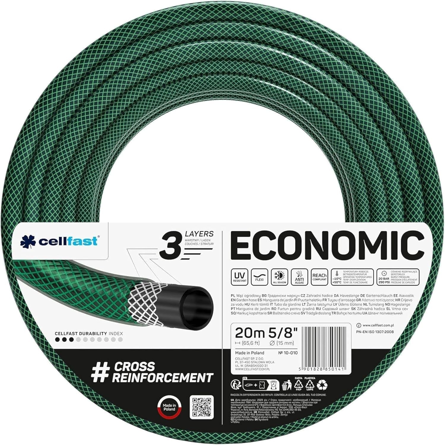Furtun de grădină Cellfast ECONOMIC 20m, 5/8”, 10-010