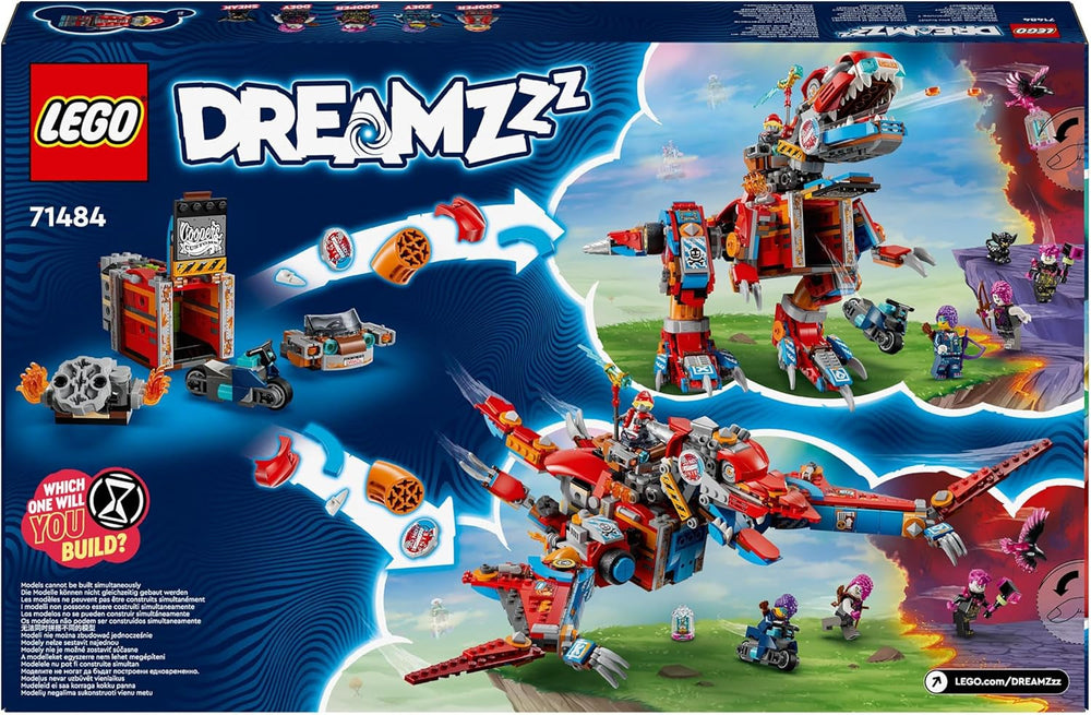 LEGO Dreamzzz 2-in-1 Coopers Dino-Mech C-Rex Giocattolo Pterodattilo T.Rex Action Figure per ragazzi e ragazze Set di avventure giocattolo creativo Regalo per bambini 9 anni 71484 Set da costruzione Beuche den LEGO-Store