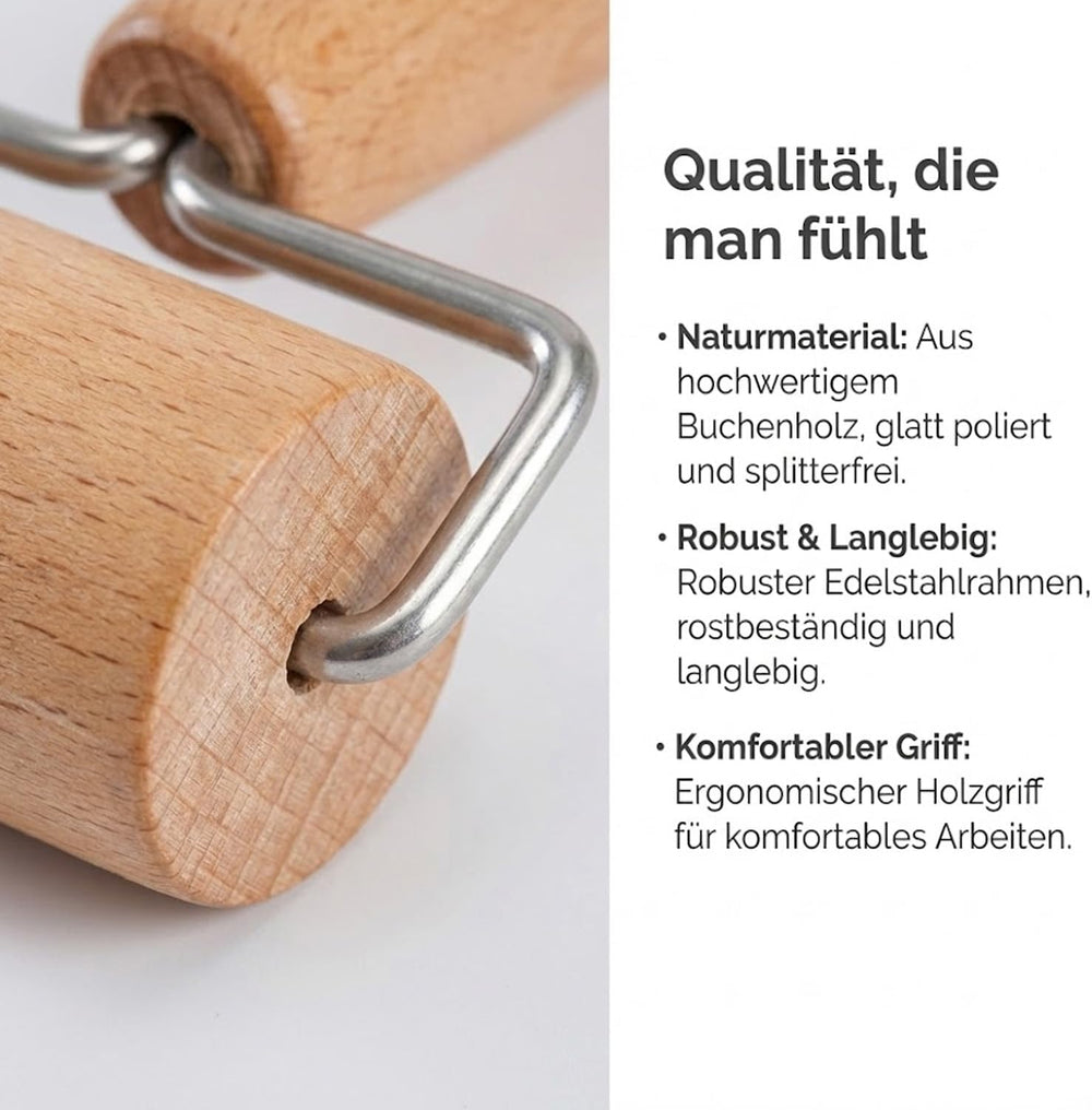 Nudelholz, Teigroller, Nudelholz Holz, Mattarello, Teigroller Holz, Teigrolle, Geeignet zum Backen und Kochen in der Heimischen Küche, Tortilla, Pizza, Plätzche