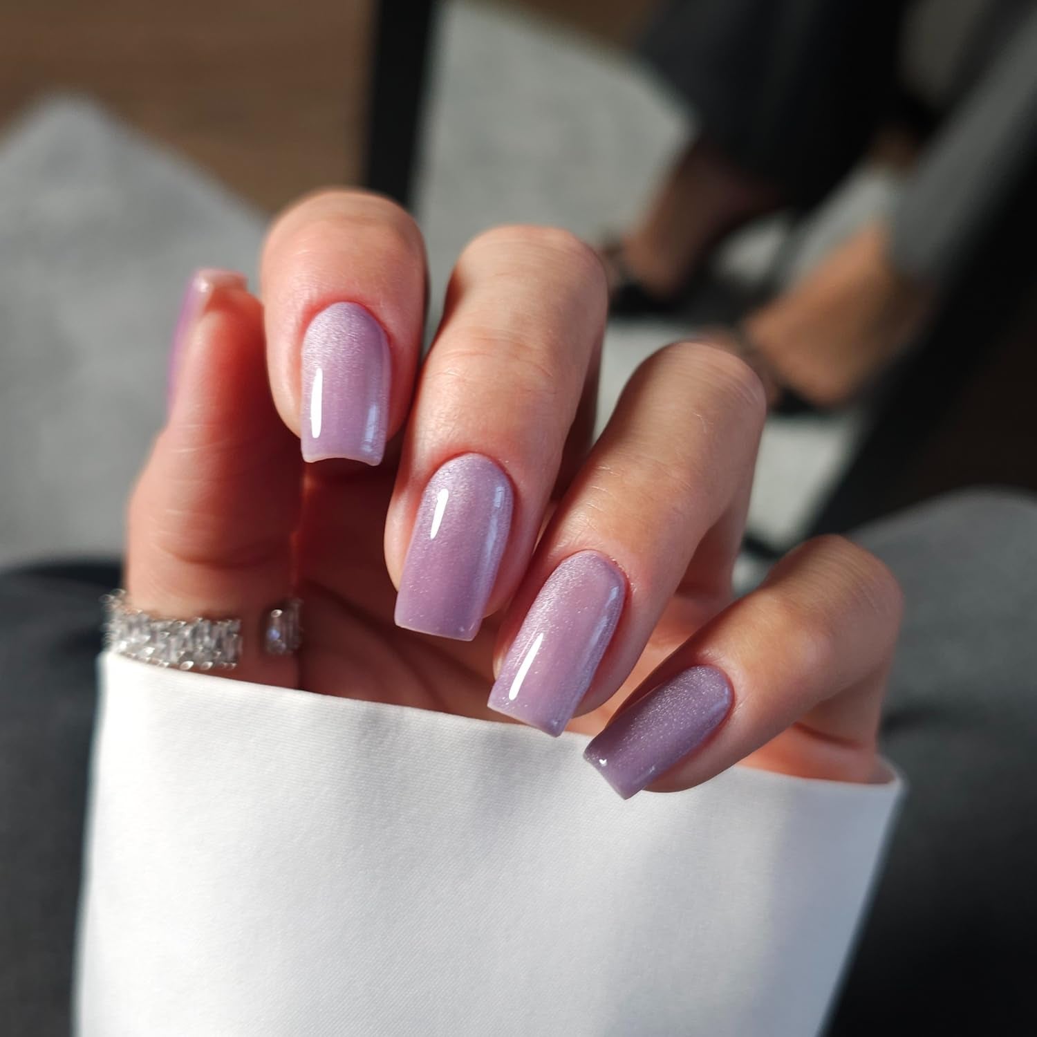 Smalto UV Semilac 664 Lilac Gloss 7 ml – Effetto Cat Eye, Riflessi Unici con Strumento Magnetico – Collezione Gloss Gala