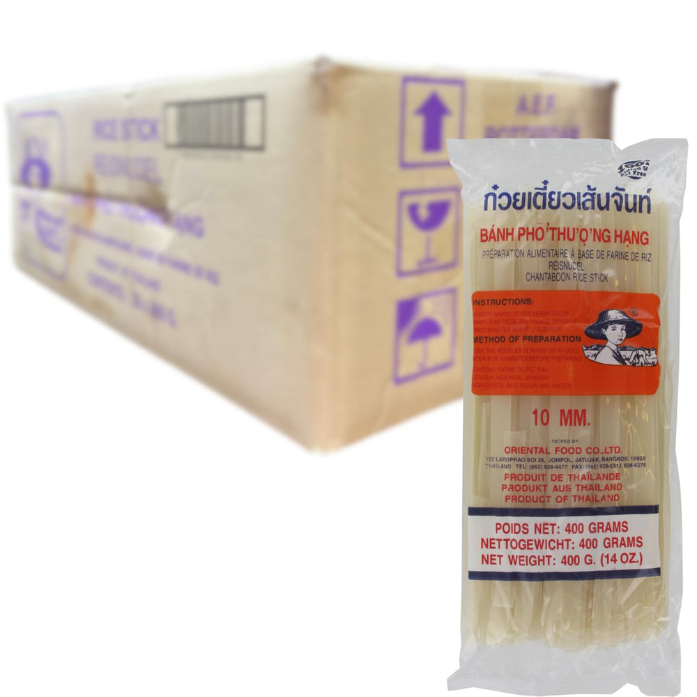 Spaghetti di riso - Tagliatelle tailandesi a nastro di riso larghe 10 mm, a base di farina di riso, dritte - 1 x 400 g