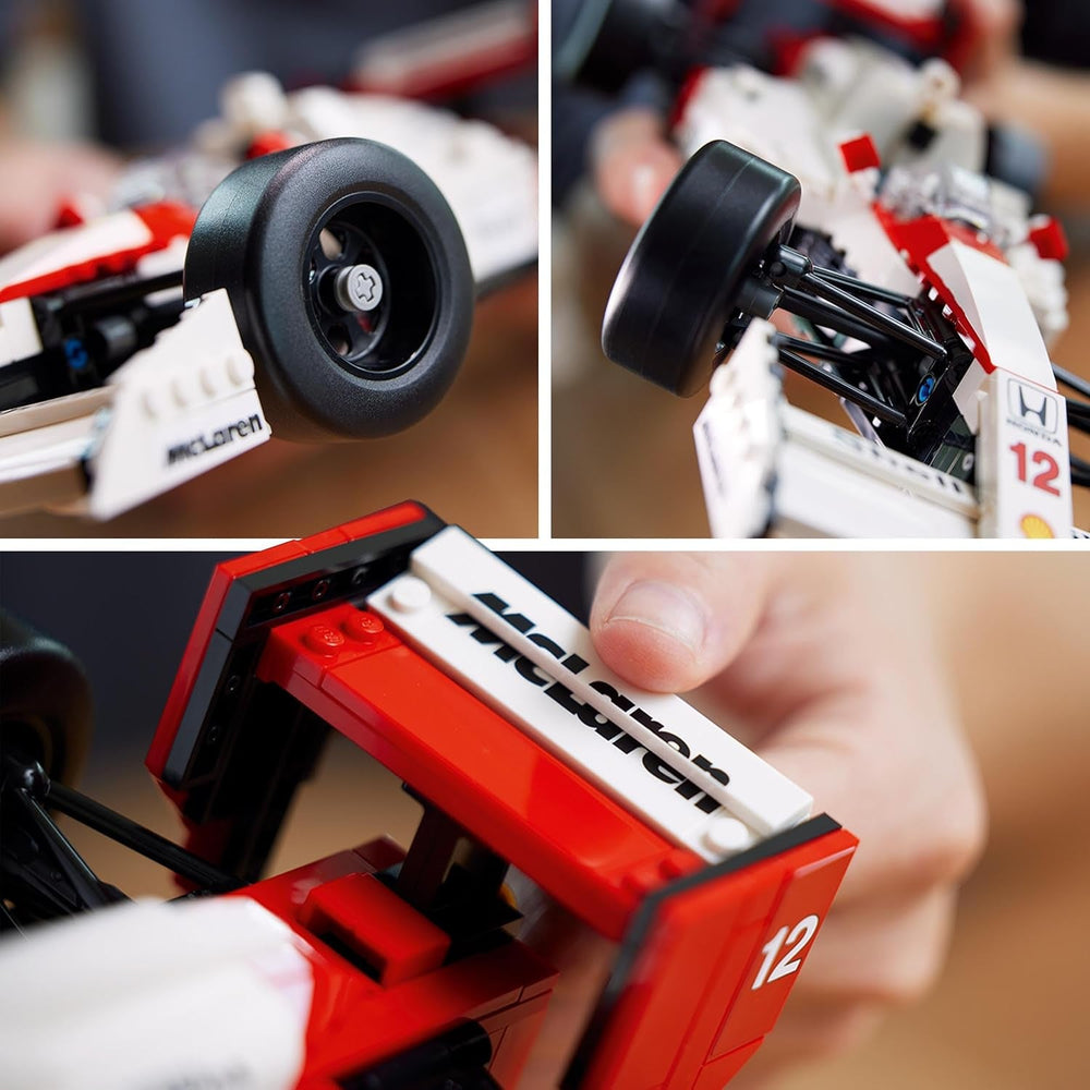 LEGO Icons Set di modellini di auto Mclaren MP4/4 e Ayrton Senna, kit di auto da corsa F1 per adulti con minifigure di pilota, da collezione, idea regalo per uomini, donne, lui e lei 10330 Set di costruzione Besuche den LEGO-Store