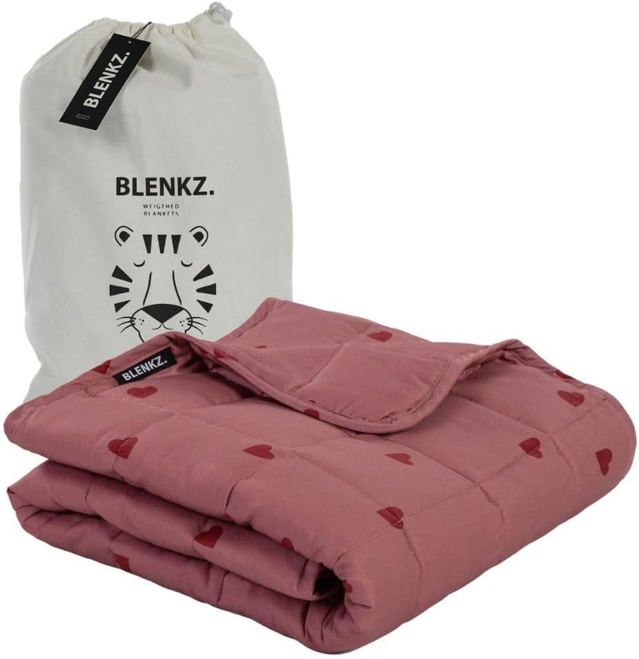 Coperta per neonati ponderata | 3,5Kg | 100X150Cm | Coperta terapeutica | Coperte ponderate | Coperta pesante (faccia di tigre blu, 3,5 Kg-100X150 Cm) BLENKZ Letti e Coperte. Cuore rosa rosso 3,5Kg-100X150 Cm