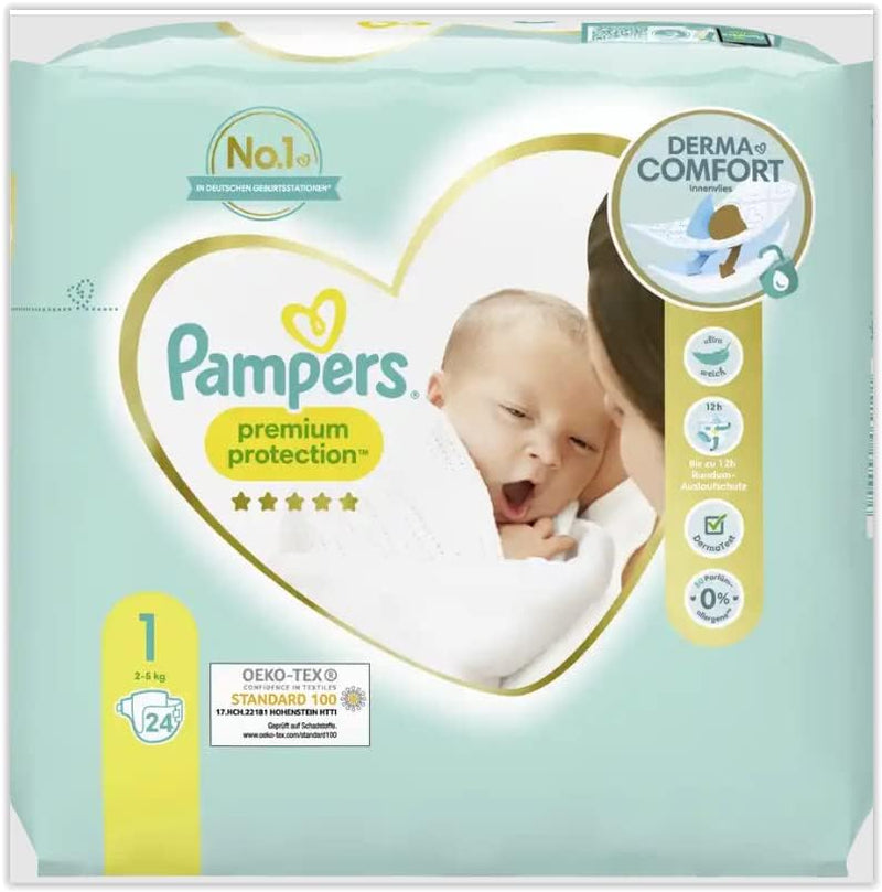 Pannolini Pampers per neonati taglia 0 (1,5-2,5 kg) protezione premium, 24 pezzi, comfort e protezione Pampers Softest