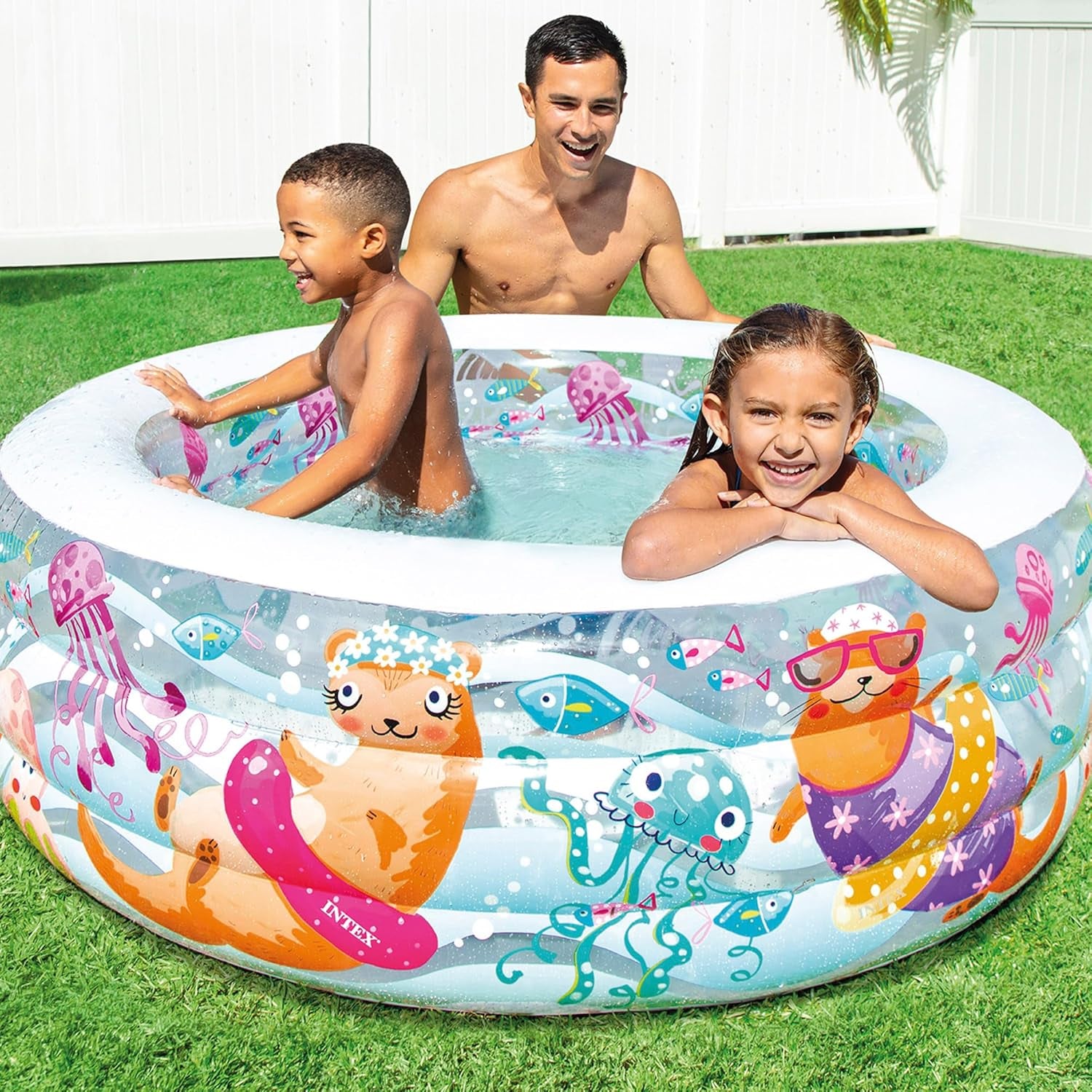 Piscina acquario Intex, multicolore, 152x152x56 cm, 58480NP