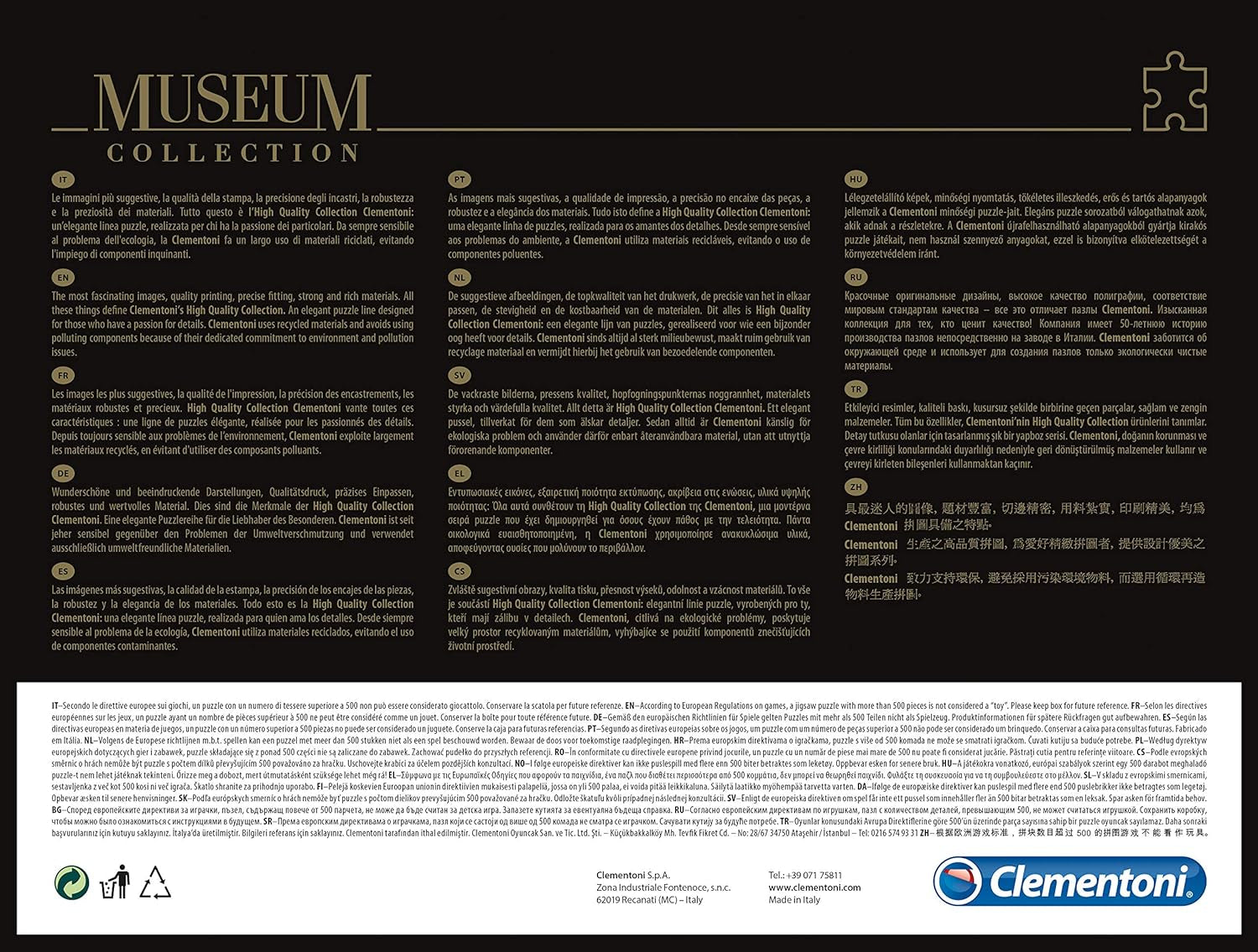 Clementoni 39378 Hokusai - Marele val - Puzzle 1000 piese, Colecție muzeu, Joc de îndemânare pentru întreaga familie, Joc de întindere colorat, Puzzle pentru adulți de la 14 ani Puzzle Naty Shop