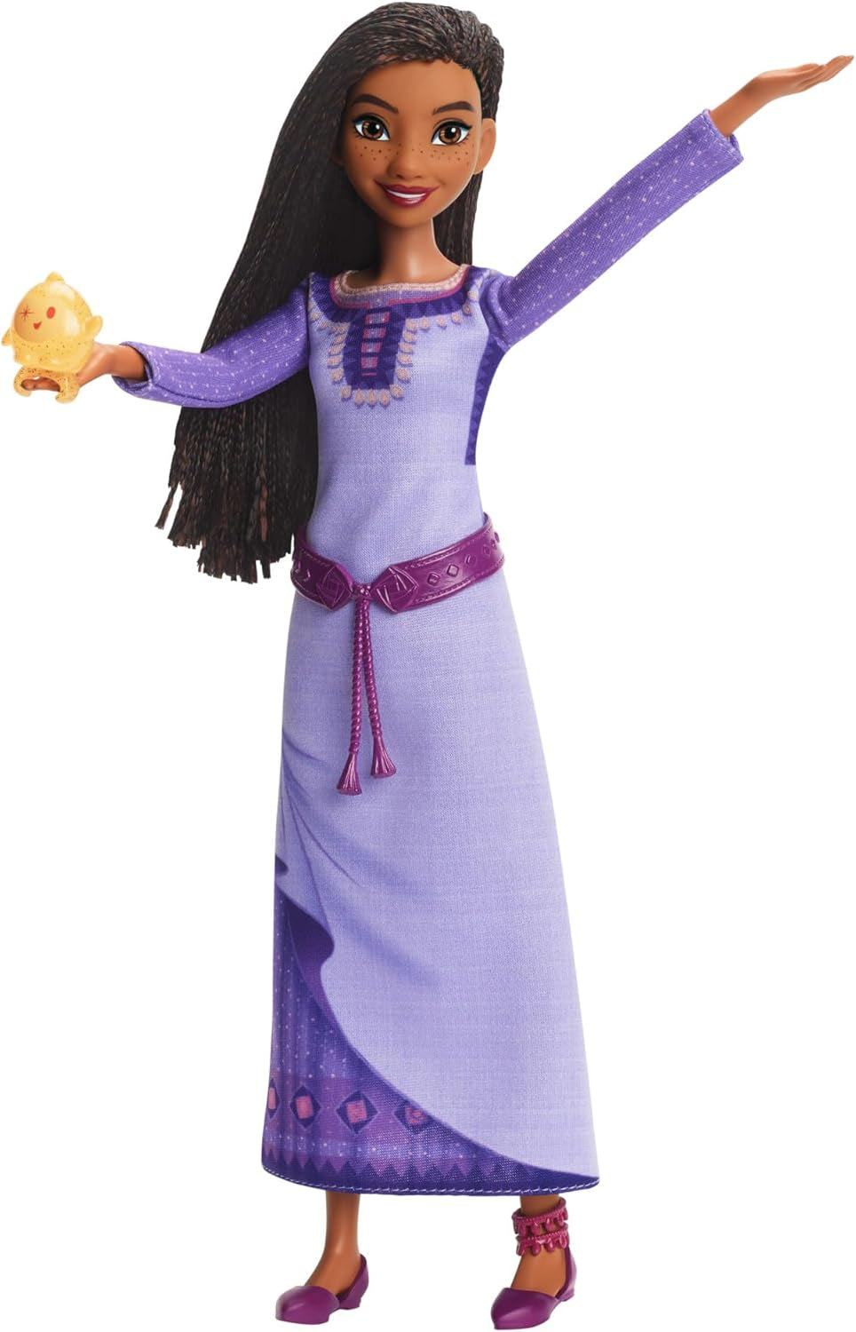 Mattel Disney Wish singende Asha of Rosas Modepuppe & Star Figur, beweglich mit abnehmbarem Outfit, singt "This Wish" in inglese