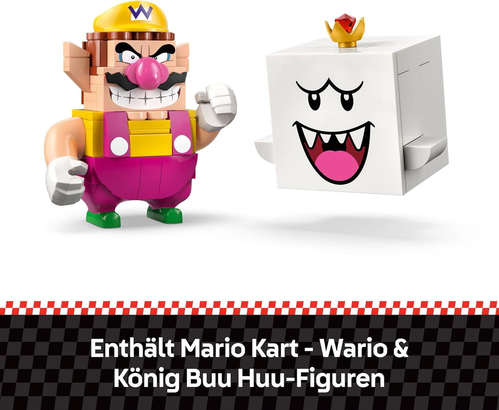 LEGO Super Mario: Mario Kart - Wario & König Buu Huu - Interaktives Spielzeug mit 2 Autos und 2 Figuren zum Spielen und Ausstellen - Gaming Geschenk für Jungen und Mädchen ab 8 Jahren - 72038