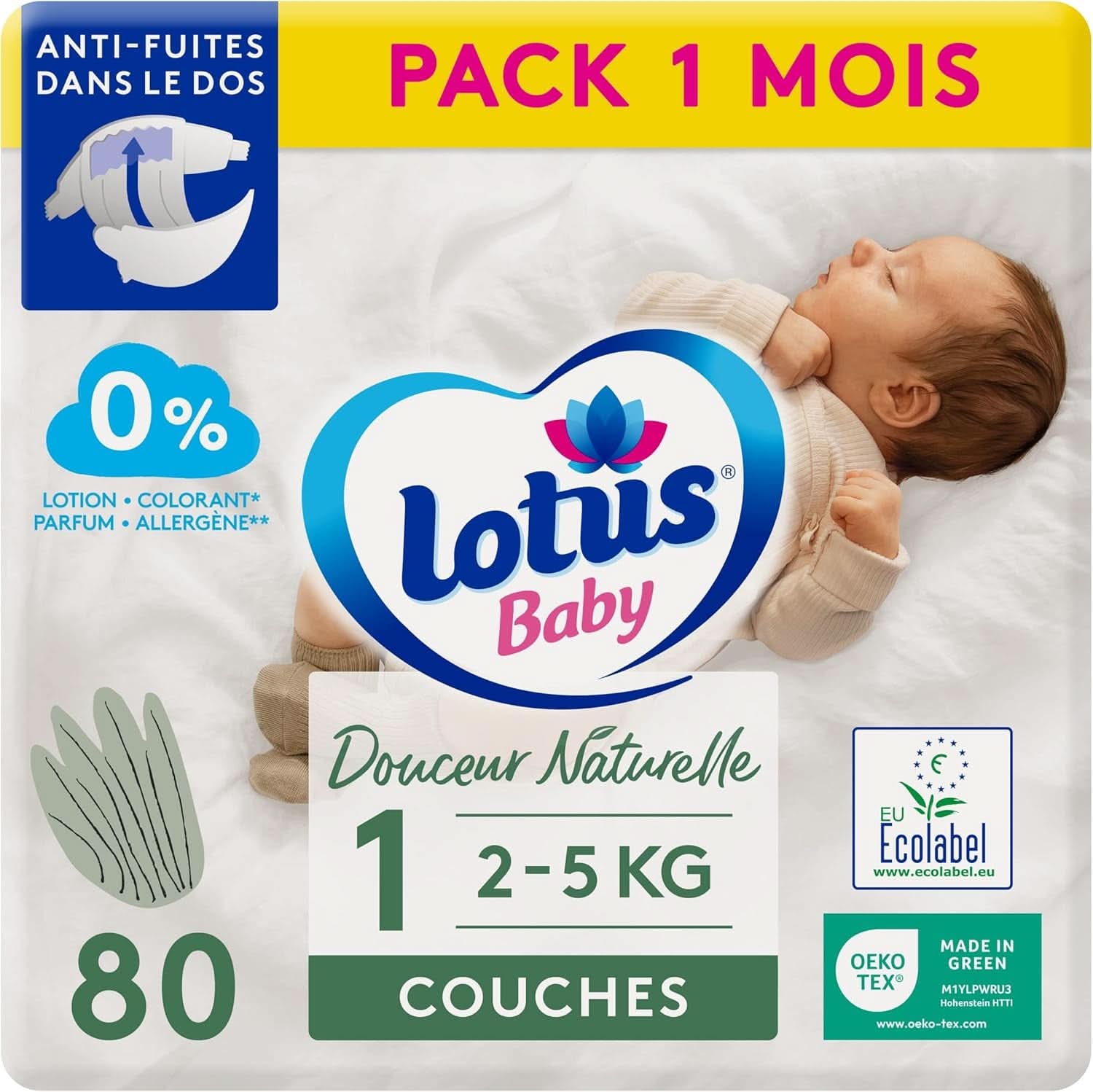 Lotus Baby, Douceur Naturelle, pannolini, varie taglie Mamma e Bambino Naty Shop 1 (80 pz)